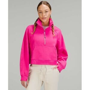 lululemon sonic pink 1/2 zip scuba funnel neck - size M/L